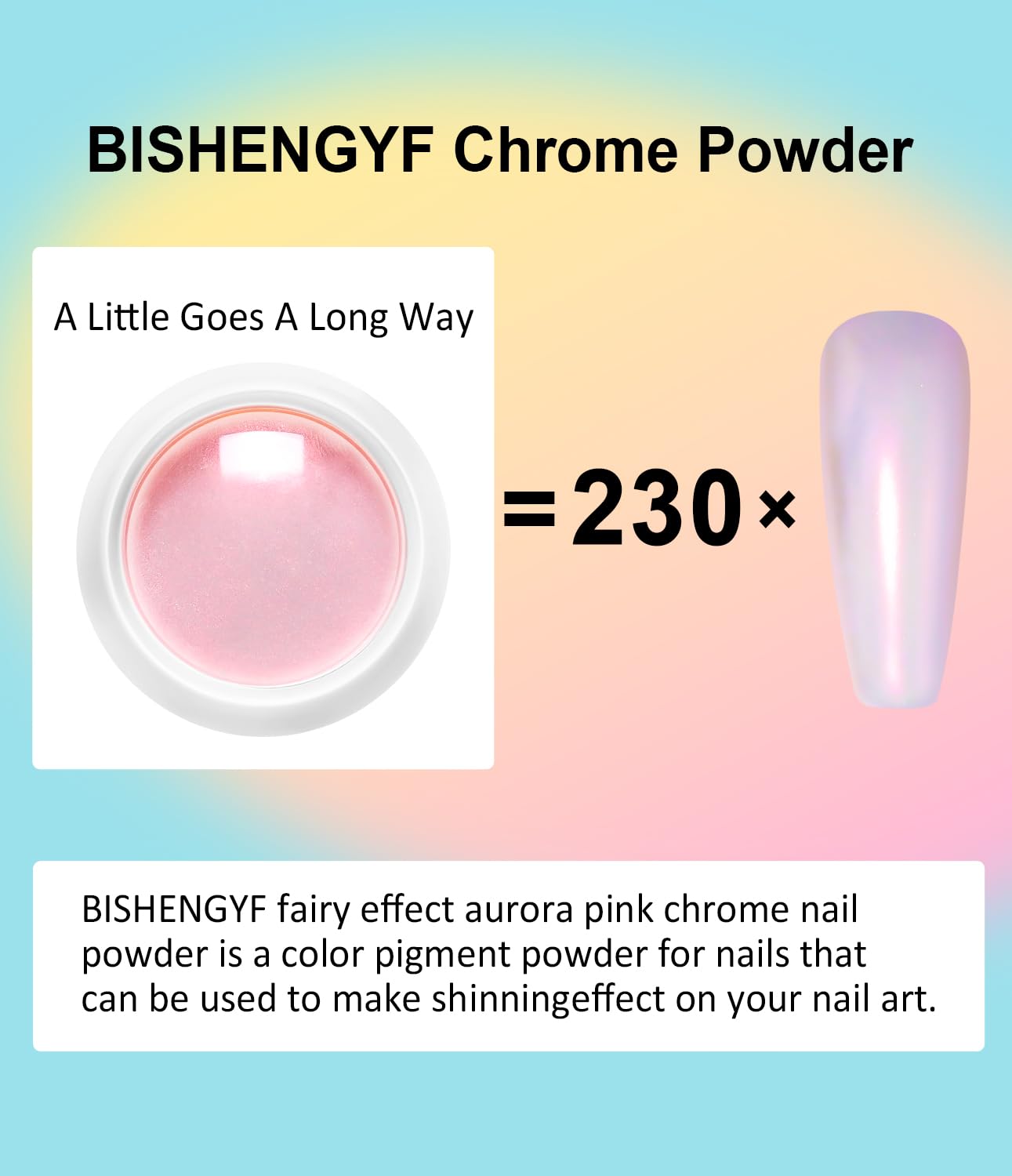 Pearl Chrome Nail Powder BISHENGYF -【Fairy Effect】Pink Chrome Nail Powder White Aurora Yellow Mermaid Iridescent Nail Chrome Powder Metallic Mirror Glitter Pigment Dust For Nail Art Decroation DIY-Velvo Beauty