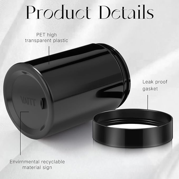 SATINIOR 24 Pieces Empty Clear Plastic Jars with Lids Round Storage Containers Wide Mouth for Beauty Product Cosmetic Cream Lotion Liquid Butter Craft and Food(Black,16 oz)-Velvo Beauty