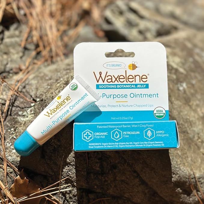 Waxelene Original Lip Tube 3 Piece, Best Lip Balm Ever Organic Calming Multipurpose Ointment Baby Eczema Dry Sensitive Skin Body Hand Face Moisturizer-Velvo Beauty