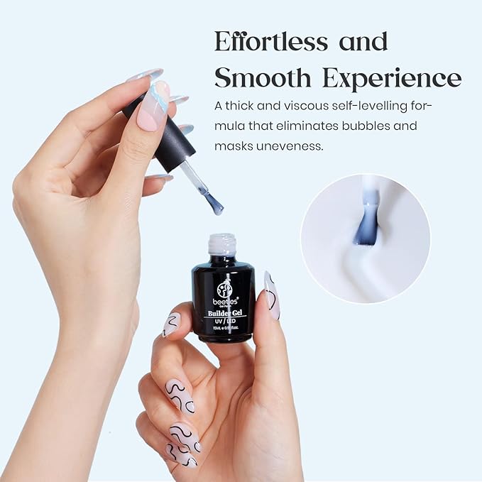 Beetles Milky White Builder Gel for Nails 7 in 1 Strengthener Gel for Nail Extension Building Nail Apex DIY at Home Beauty Gift Sets for Women,Base Coat Need-Velvo Beauty