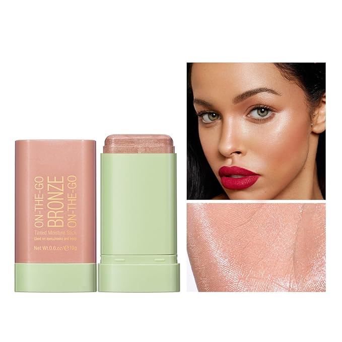Bronzer Stick 4 Colors Blendable and Buildable Face Bronzer Face Shaping Long Lasting Cream Contour Bronzer Stick (02 Soft Glow)-Velvo Beauty