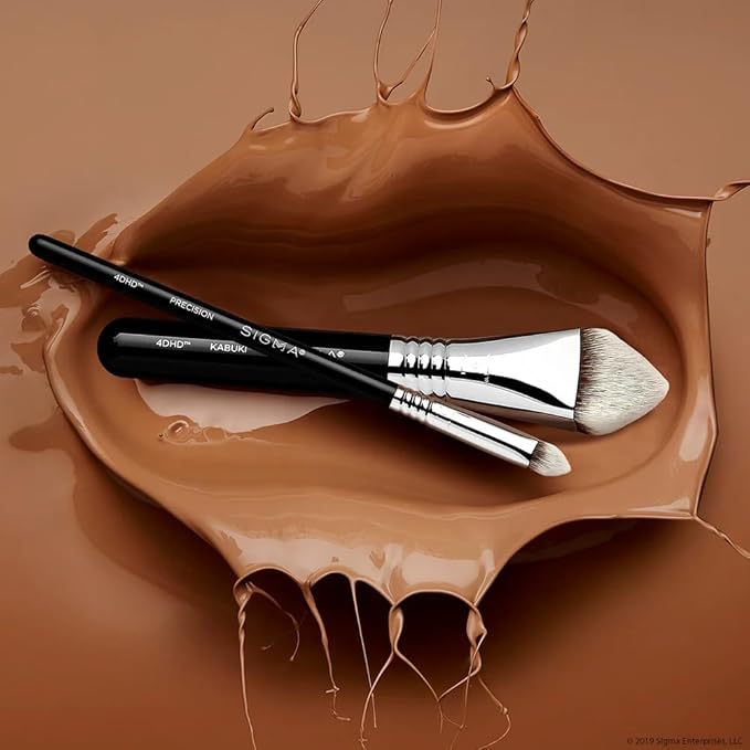 Sigma Beauty 4DHD Kabuki Brush – Pyramid-Shaped Kabuki Makeup Brush for Blending Concealer and Powder on Spots, Scars, Crevices and Under Eye - Offers Precise Application & Detailed Coverage-Velvo Beauty