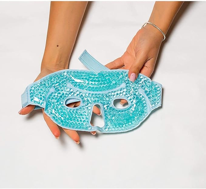 Reusable Gel Eye Mask, Cooling Eye Mask Reusable Small Ice Pack Under Eye Patches, Eye Hot Cold Treatment Pack for Redness, Pain Relief and Eye Relax, Pink,1 Pack-Velvo Beauty