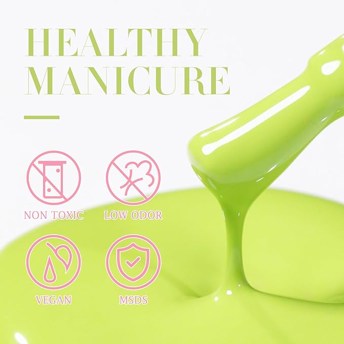 Double Rhythm Pastel Green Gel Polish Sheer Neutral Natural Light Milky Same Color Same Bottle 15ML Jelly UV Nail Art DIY at Home (Pale Green-A1410)-Velvo Beauty