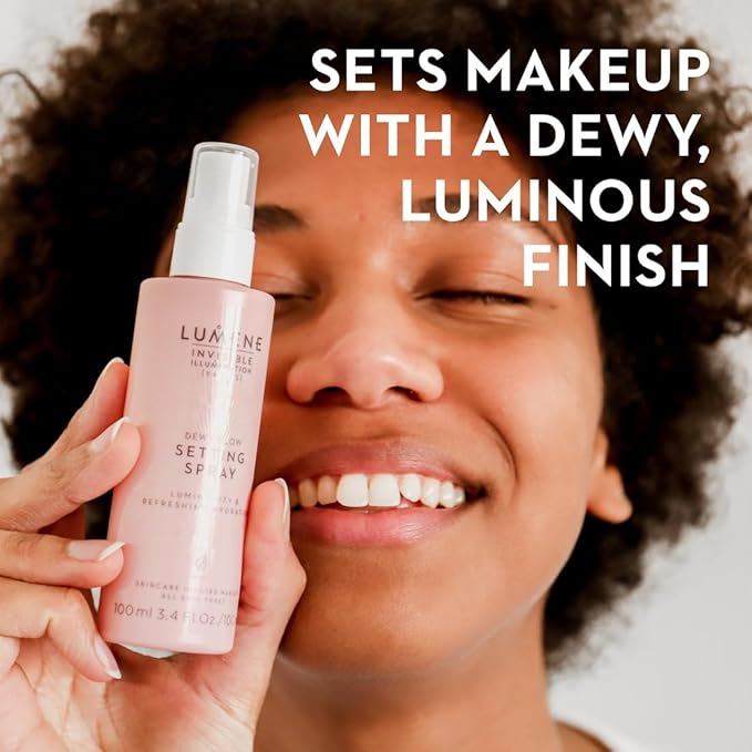 Lumene Invisible Illumination Dewy Glow Setting Spray - Facial Spray for All Skin Types - Makeup Primer & Dewy Setting Spray - Refreshing Face Mist (3.4 fl oz)-Velvo Beauty