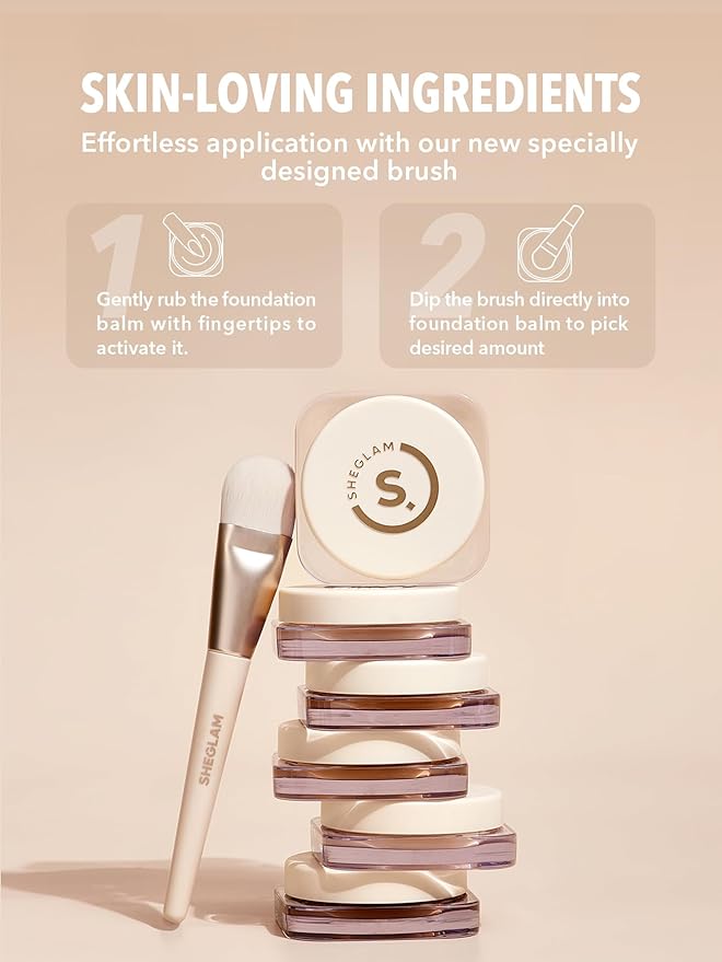 SHEGLAM Hydrating Cream Full Coverage Foundation Balm Long Lasting Concealer Face Foundation for Dry Skin - Warm Vanilla-Velvo Beauty