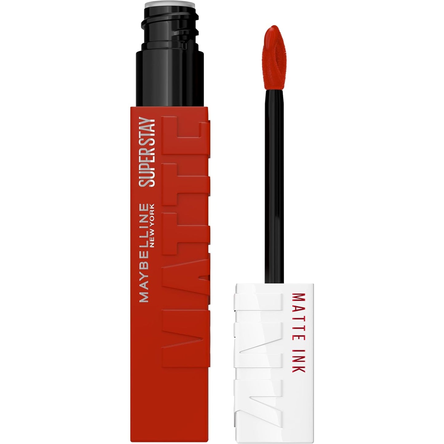 Maybelline Super Stay Matte Ink Liquid Lipstick Makeup, Long Lasting High Impact Color, Up to 16H Wear, Ground-Breaker, Maple Leaf Red, 1 Count, Packaging May Vary-Velvo Beauty