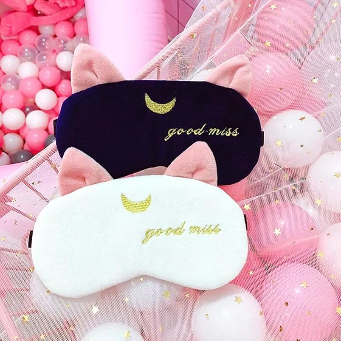 2PCS Eye Mask for Sleeping Cute Sailor Moon Natural Sleep Eye Mask Eyeshade Cover Shade Eye Patch Soft Portable Blindfold Travel Eyepatch for Girls Boys Women Men-Velvo Beauty