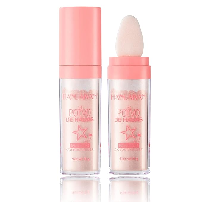 Polvo De Hadas Body Shimmer Glitter Highlighter Powder Makeup,High Gloss Sparkle for Face Body Hair,Create The Most Sparkly And Attractive Glitter Makeup - Nude Pink-Velvo Beauty