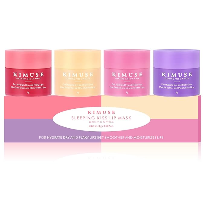 KIMUSE Lip Sleeping Mask Set - Overnight Treatment Lip Care Products | Moisturize & Nourish, Cracked Dry Lips, Intense Hydration with Shea Butter (Colorful Berries)-Velvo Beauty