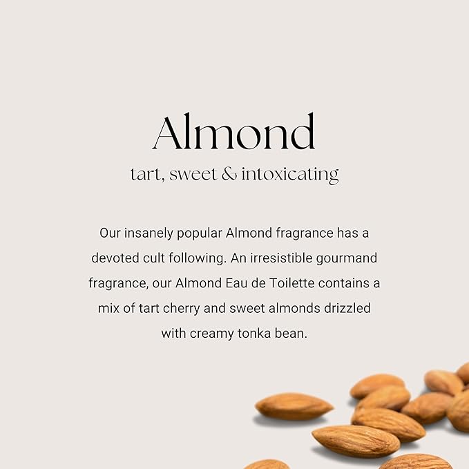 Caswell-Massey Almond Eau de Toilette Discovery, Indulge in the Warm and Inviting Scent of Almond, Cherry & Sandalwood, Sample Size Vial, Perfume for Men & Women, 0.25 Fl Oz-Velvo Beauty