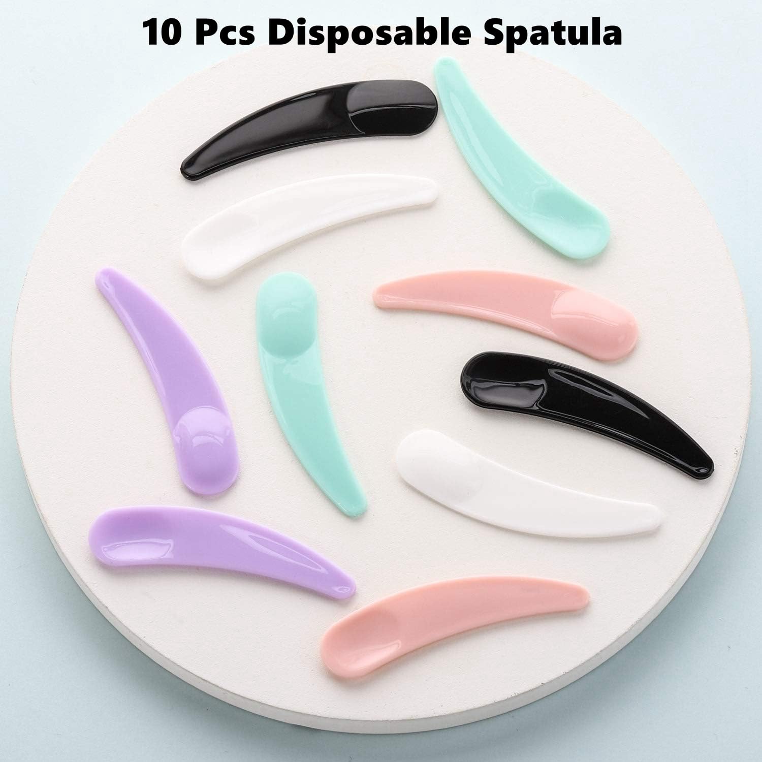 Refillable Cosmetic Sample Jars - 100 Pack 10g (0.35oz) Blue Small Travel Containers with Lids + 10 Mini Makeup Spatulas - BPA Free-Velvo Beauty