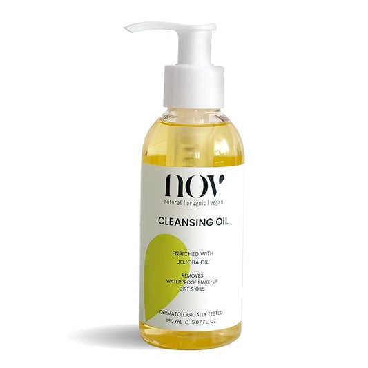 NOV Cleansing Oil - Facial Cleanser for Waterproof Make-Up - Non-Greasy Face Cleanser With Sweet Almond Oil for Hydration - All Skin Types - 5.07 oz