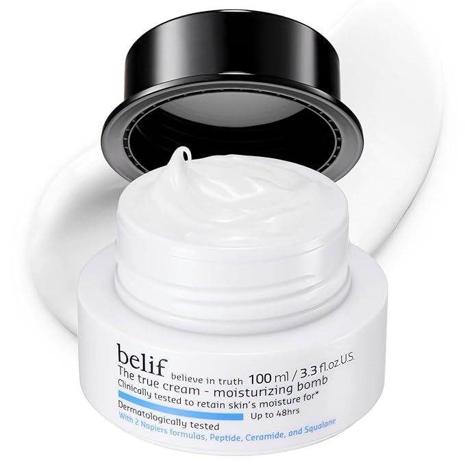 belif Moisturizing Bomb – Daily Ceramide Moisturizer with Peptide & Squalane, 48hr Hydration & Anti-Aging Cream, Milky & Lightweight, Restores Skin Barrier, Korean Skincare, 3.3 fl oz (100ml)-Velvo Beauty
