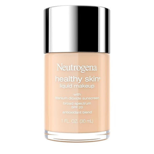 Neutrogena Healthy Skin Liquid Makeup Foundation, Broad Spectrum SPF 20 Sunscreen, Lightweight & Flawless Coverage Foundation with Antioxidant Vitamin E & Feverfew, Fresh Beige, 1 fl. oz-Velvo Beauty