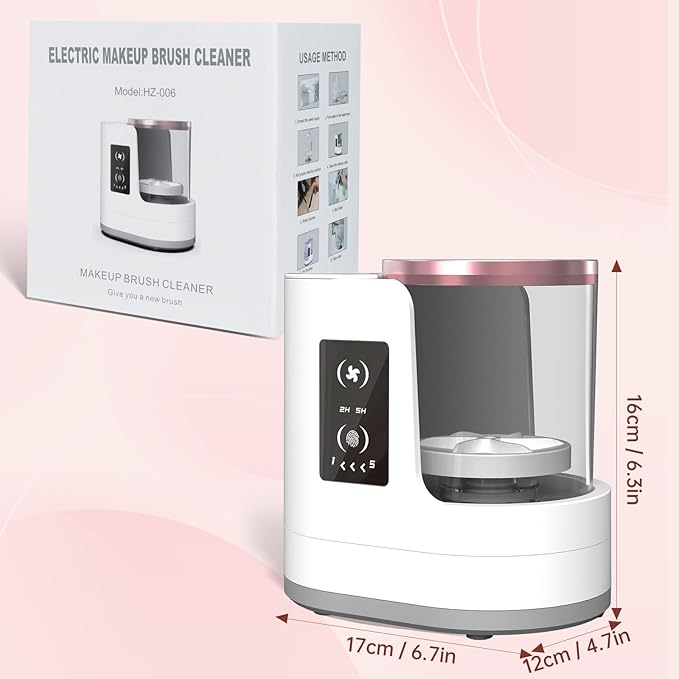 3 IN 1 Electric Makeup Brush Cleaner Machine With Makeup Brush Dryer-Holder-Portable Automatic USB Cosmetic Brushes Cleaner Tool for All Size Beauty Makeup Brush Set,Contour, Eyeshadow, Blush Brush-Velvo Beauty