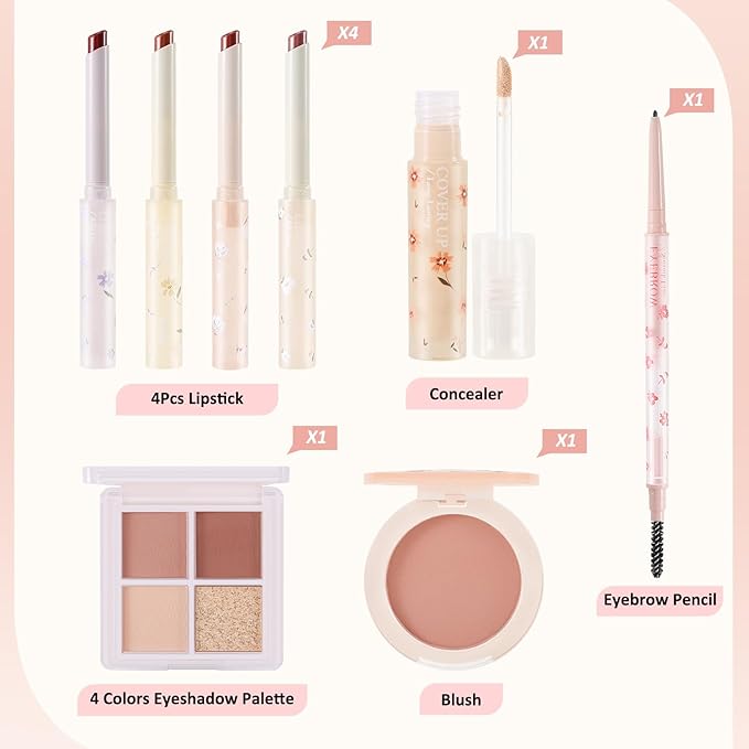 Makeup Kit for Women Full Kit Multipurpose Makeup Sets Gifts,include Lip Gloss,Blush,Eyebrow Pencil,Eyeshadow Palette，Concealer-Velvo Beauty