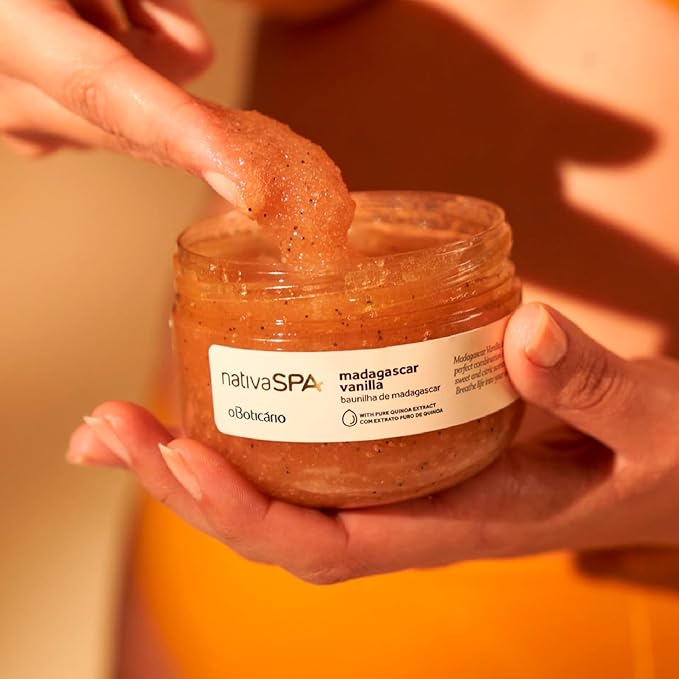 Nativa SPA by O Boticário Madagascar Vanilla Exfoliating Body Scrub, Hydrating & Anti Aging Gentle Exfoliator, 7 Ounce-Velvo Beauty