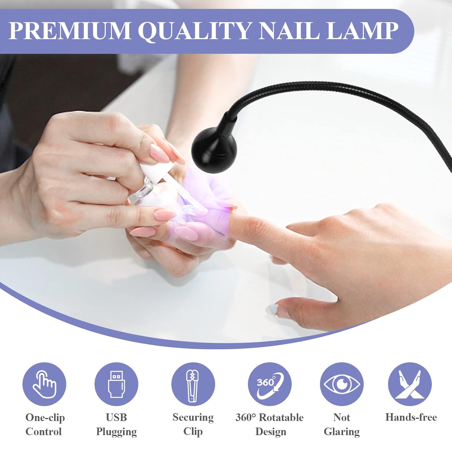 SAVILAND U V LED Nail Lamp – Mini Led Nail Lamp Gel Lamp for Nails with Securing Clip Rotatable Led Light for Nails for Curing Gel Polish U V Nail Gels Manicure Home DIY, Black-Velvo Beauty