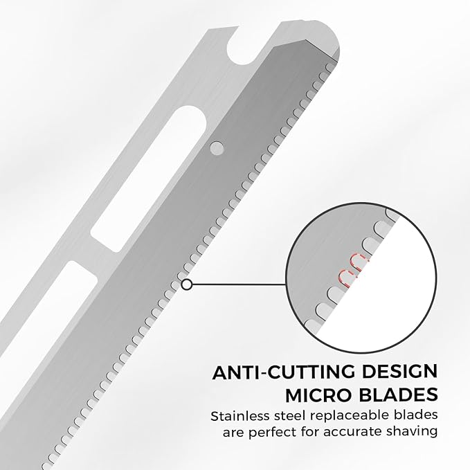 ZOMCHI Reusable Metal Dermaplane Tool Refills, Set of 10 Replacement Blades (Micro Distance), Dermaplaning Razor Refills, Plastic Free Eyebrow Razor Blades-Velvo Beauty