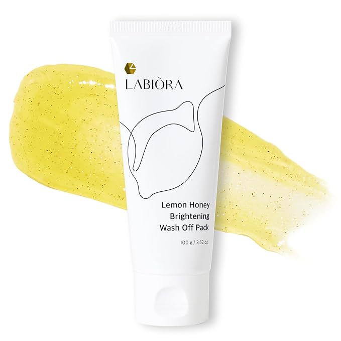 Lemon Honey Face Mask Wash-Off Pack & Scrub — 5-Minute, Exfoliating, Hydrating, Gentle for Sensitive Skin, with Manuka Honey & Lemon Extract, 3.52 oz (100 g)-Velvo Beauty