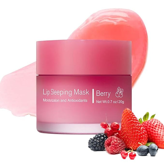 Cherry Lip Mask, Hydrating Lip Mask, Lip Treatment for Dry Cracked Lips, Avocado Coconut Sleeping Lip Mask, Lip Moisturizer Overnight, Intense Lip Repair & Care, 20G-Velvo Beauty