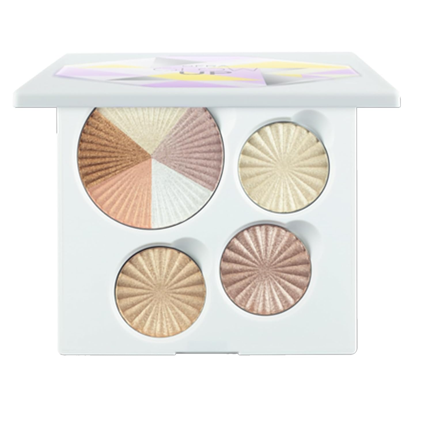 Highlighter Palette Face Makeup | Glow Up - 8 Shades in 4 Pans | Pearl Shimmer Liquid-To-Baked Powder Highlighter | Refillable Pan & Integrated Mirror | Cruelty-Free Beauty Essential |-Velvo Beauty