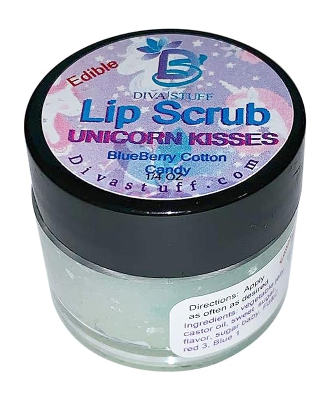 Diva Stuff Ultra Hydrating Lip Scrub for Soft Lips, Gentle Exfoliation, Moisturizer & Conditioner, Unicorn Kisses – ¼ oz (Made in the USA)-Velvo Beauty