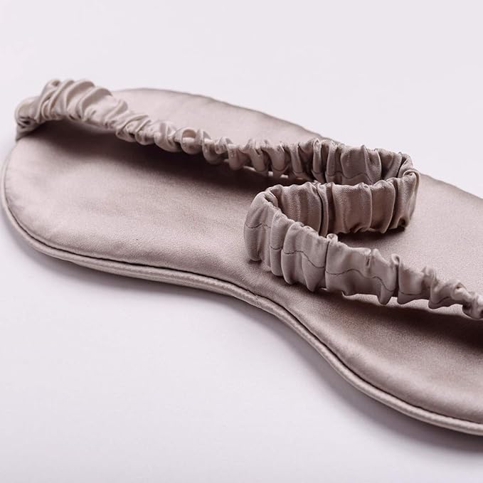 Silk Sleep Mask Light Blocking Luxury 100% Mulberry 19mm Silk Eye Mask Eye Cover Blindfold Ultra Soft Light & Comfy Anti Aging Skin Care with Travel Bag Gift Package-Velvo Beauty