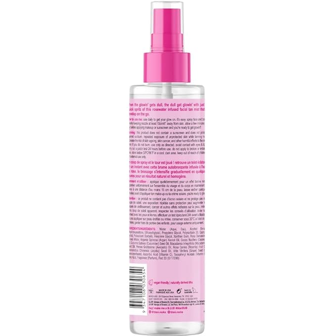 b.tan Clear Face Tan Mist | Gimme The Glow Down - Best Facial Tanner Spray, Gradual Bronzing Sunless Tanning Water, Infused with Rosewater, Vegan, Cruelty Free, 6.7 Fl Oz-Velvo Beauty