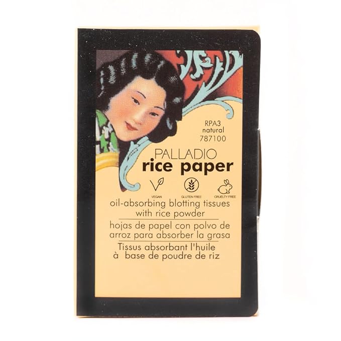 Palladio Rice Paper Facial Tissues for Oily Skin, Face Blotting Sheets Made from Natural Rice, Oil Absorbing Paper with Rice Powder, 2 Sided, Instant Results, Natural, 40 Count (Pack of 3)-Velvo Beauty