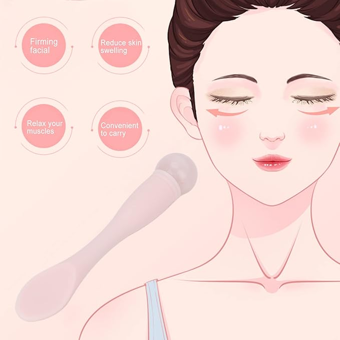 2pcs Eye Cream Applicator Stick,Jadestone Eye Massage Sticks Silicone Scoop Tool For Eye Anti Wrinkle Reduce Puffiness Fatigue Relief()-Velvo Beauty