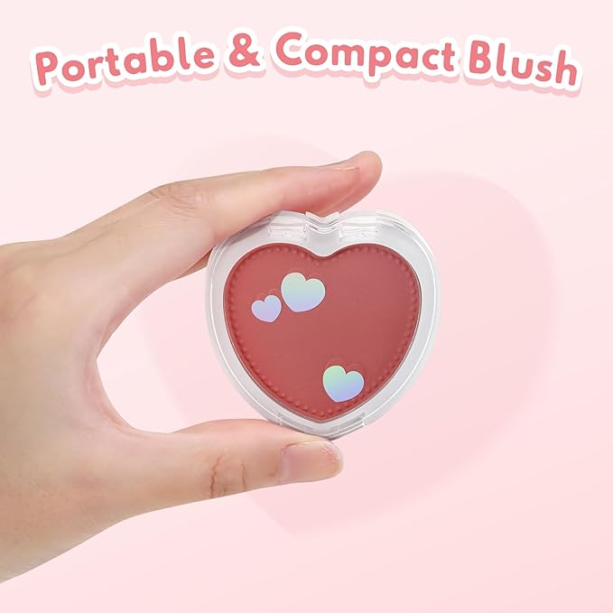 Boobeen Powder Blush Matte Pressed Blush Palette, Highly Pigmented Cream Pink Blusher for Cheeks, Blusher Compact Powder Makeup Lightweight Easily Blends, Single Color Rouge Powder-Velvo Beauty