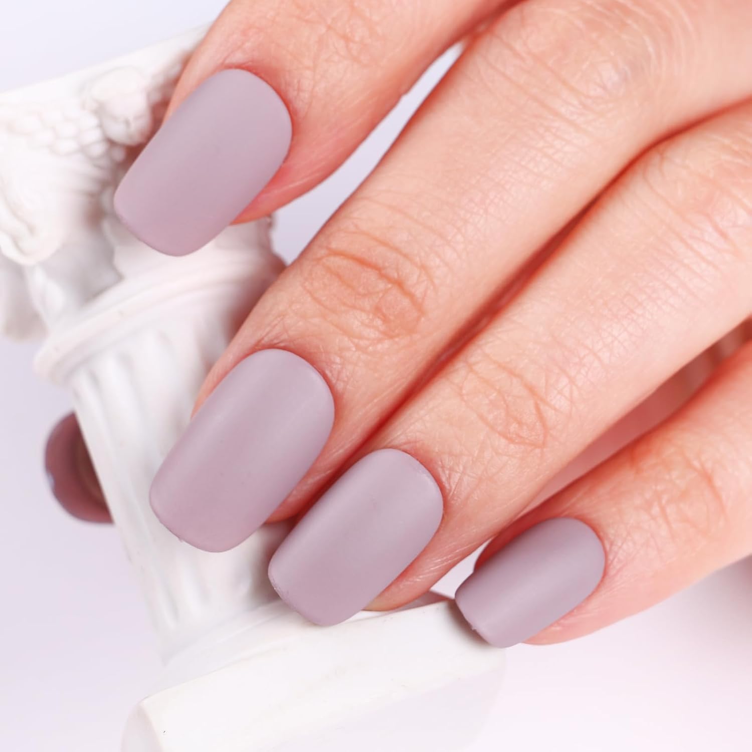 Matte Nail Polish Quick Dry Nail Lacquer for Nail Art Varnish, Mist Effect Matte Finish Velvet Nail Polish, 0.35 fl oz (Soft Brown-01, 10 ML)-Velvo Beauty