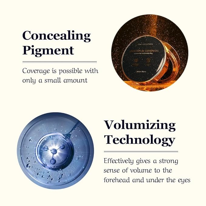 [CHALLANS de PARIS] Cushion de LUMINÁRE Cushion Foundation – 21 Bright Ivory | Radiant Glow, Full-Coverage, Lightweight Adhesion, Long-Wear, Luminous Finish, Korean Makeup, 0.53 oz-Velvo Beauty