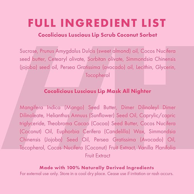 Handmade Heroes 100% Natural Coconut Lip Exfoliator & Lip Mask Gift Set - Gentle Exfoliant Sugar Lip Polish & Moisturizer for Chapped & Dry Lips-Velvo Beauty