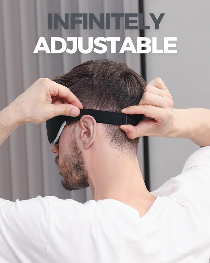 MZOO Luxury Sleep Mask for Back, Side Sleeper, Complete Light Blocking Sleeping Eye Mask Night Blindfold, 3D Zero Pressure & Spacious for Lash Extensions, Breathable Soft Eye Cover Flight Nap Travel-Velvo Beauty