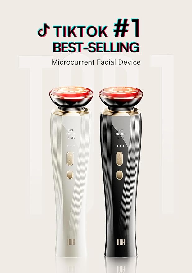 INIA 3-in-1 Red Light Therapy for Face and Neck Facial Massager True Beauty Glow Device, Lifting & Firming Skincare Tool-Velvo Beauty