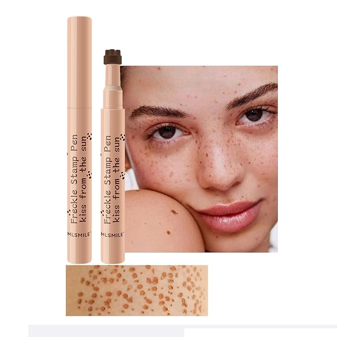AKARY Stamp Freckle Pen Natural Lifelike Fake Freckles Makeup, Waterproof Long Lasting Quick Dry 5 Comb Corners Natural Like Face Freckle Makeup Pen for Effortless Sunkissed Makeup, 01-Light Brown-Velvo Beauty