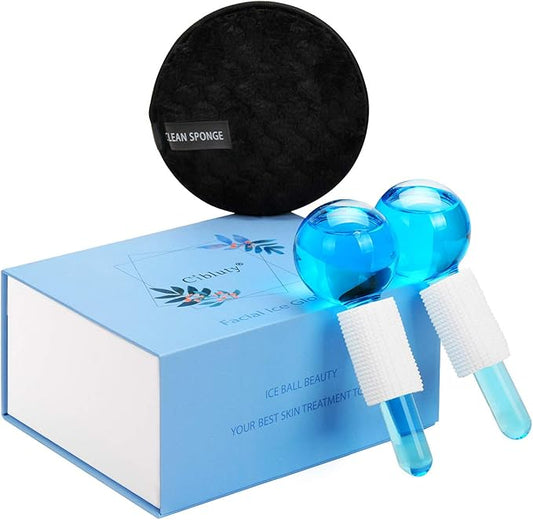 ICE Globes for Facial, 2 PCS Facial Globes for Massage Tool, Facial Roller Cold Skin Massagers, Tighten Skin, Reduce Puffiness and Dark Circles, Enhance Circulation-Velvo Beauty