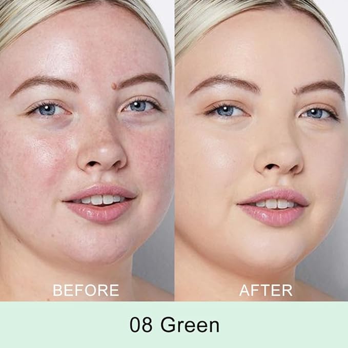 Kaely Color Correcting Concealer,Cream Pot Concealer Full Coverage,under Eye Concealer Palette for Conceals Dark Circles,Waterproof Foundation Face Makeup,08 Green-Velvo Beauty