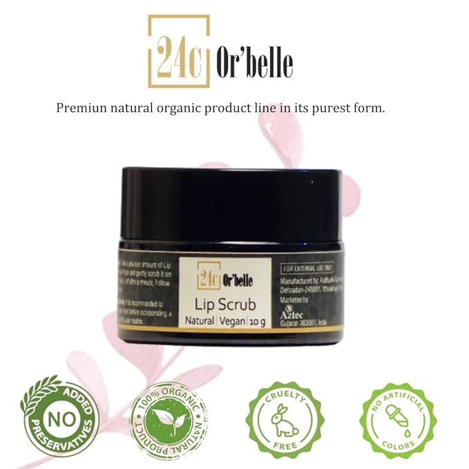 24C Or'Belle Lip Scrub | Enriched With Cocoa And Manjistha And Other Ingredients Help To Exfoliates Dry And Dead Skin From The Lips Leaving Them Smooth And Soft And Evens Out The Colour Of The Lips-Velvo Beauty