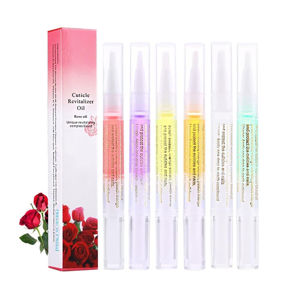 6Pcs Nail Cuticle Oils Nail Nutrition Oil Pen Nail Nourishment Pens 6 Smell Cuticle Revitalizer for Agnail Nourish Skin Nail Care (6pcs)-Velvo Beauty
