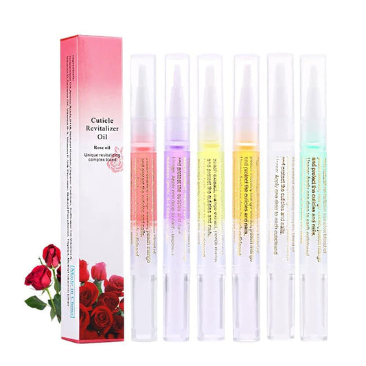 6Pcs Nail Cuticle Oils Nail Nutrition Oil Pen Nail Nourishment Pens 6 Smell Cuticle Revitalizer for Agnail Nourish Skin Nail Care (6pcs)-Velvo Beauty