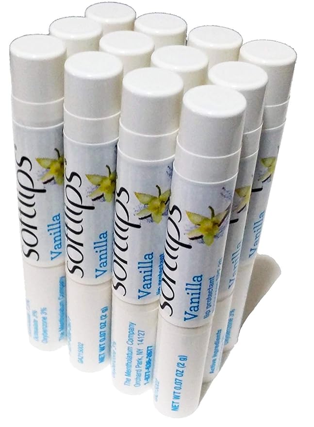 Softlips Lip Balm Protectant SPF 20, Vanilla (Pack of 12 Sticks)-Velvo Beauty