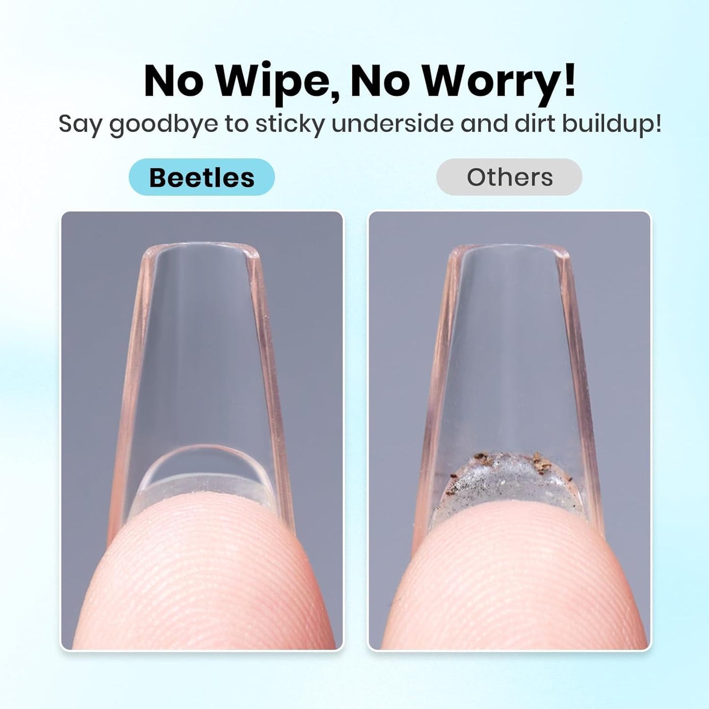 Beetles 2Pcs 20g Nail Glue Gel, No Wipe, Hands-Free Tipex Solid Nail Glue Gel, Super Strong for Acrylic Nails Extension Fake Nails, 3D Nail Art, Great for Home & Salon Use, U V Light Required-Velvo Beauty