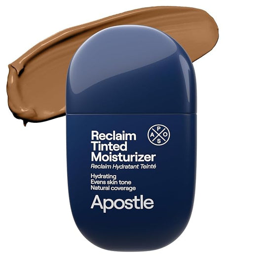 APOSTLE Reclaim Tinted Moisturizer for Men (4 Westmoreland) - Niacinamide, Vitamin E, Squalane, Hyaluronic Acid, Tinted Face Moisturizer For Men. Hydrates, Evens Skin Tone, 1 Fl. Oz.-Velvo Beauty