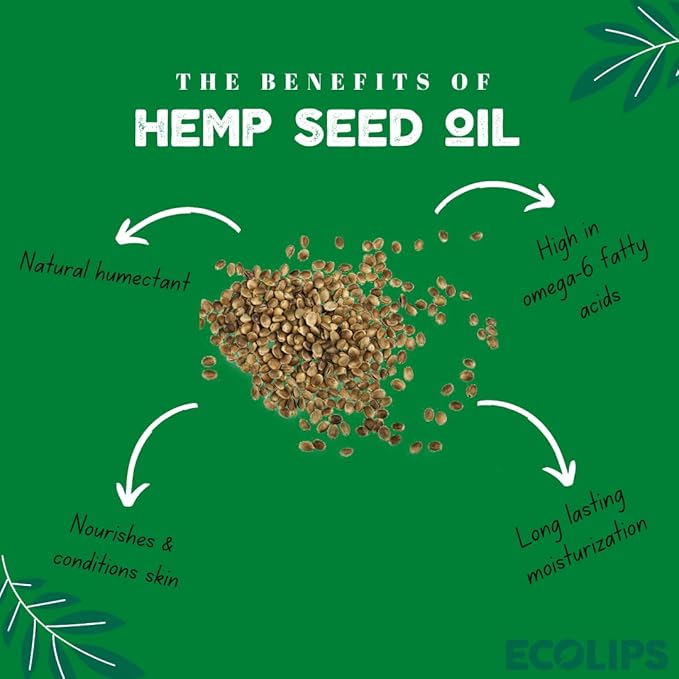 Eco Lips Organic Hemp Lip Balm with Beeswax, Coconut Oil, Vitamin E to Soothe Chapped Lips. 100% Plastic-Free Plant Pod Packaging (Vanilla, 6-Pack)-Velvo Beauty