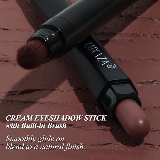 Neutral Eyeshadow Stick Makeup Set, Metallic Shimmer Matte Cream Eye Shadow Eyeliner Brightener Pencil Crayon - Cinnamon Coco-Velvo Beauty