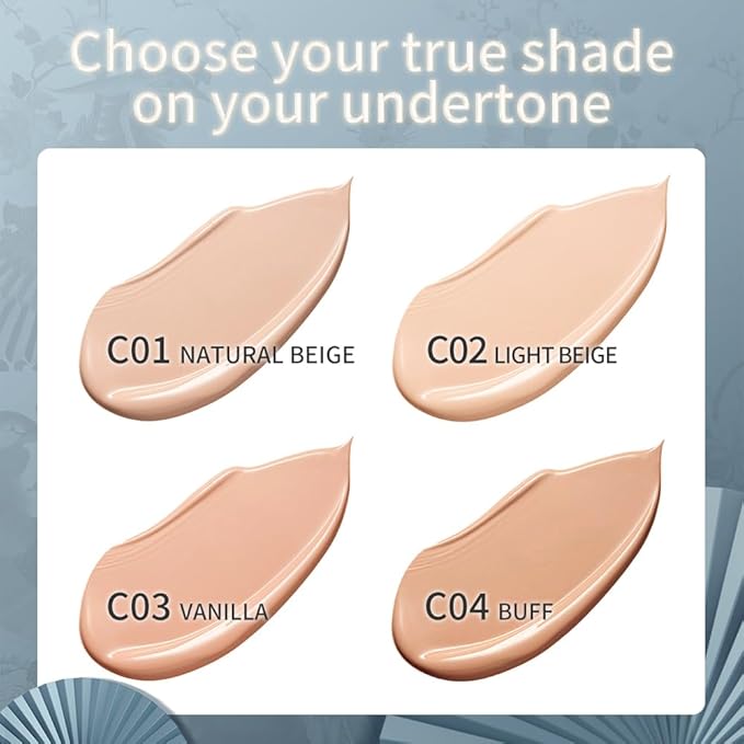 Catkin Phoenix Cushion Foundation Buildable Coverage Anti-Aging Serum Makeup, Sheer Satin Finish, Refill Included, Light Beige 0.46 Oz x 2, C04 BUFF-Velvo Beauty